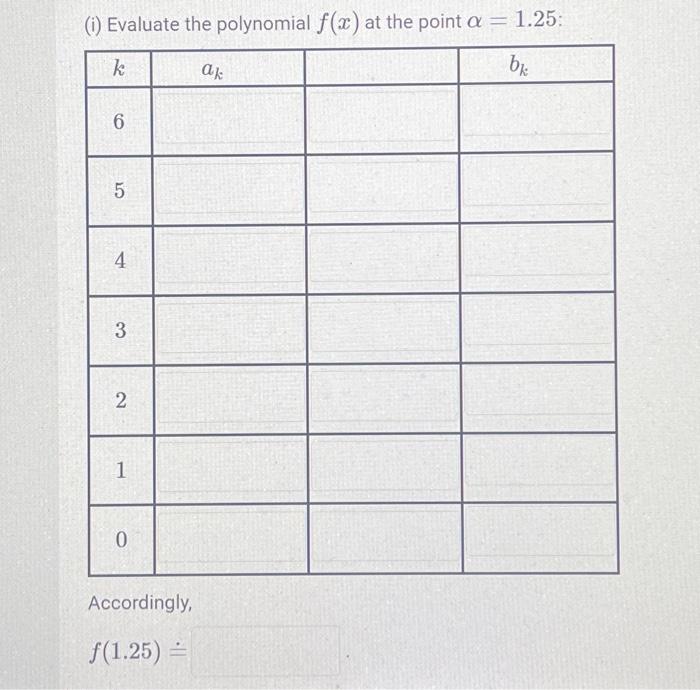 Solved (Horner's Method). Use Horner's method to evaluate | Chegg.com