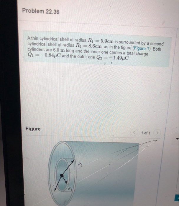 Solved Problem 22.36 A thin cylindrical shell of radius R = | Chegg.com