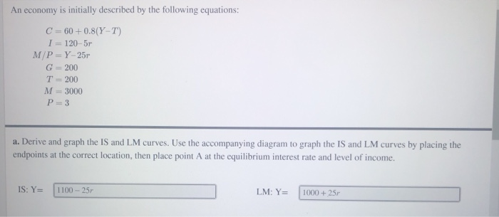 SOLVED: 2. Given that: Y=C+I+G+(X-M) C=ca+c1 Yd ( Hint Yα=Y-T) T=T0+t Y  M=M0+m Y (a) Find the equilibrium level of GDP (b) If C=100+0.60 Yj and  imagine the investors spent $ 4000