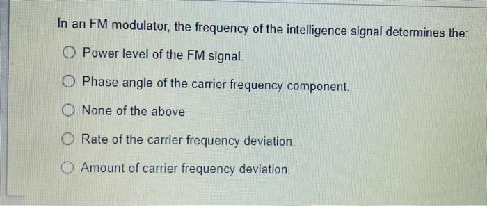 Solved The function of a limiter stage in an FM receiver is: | Chegg.com