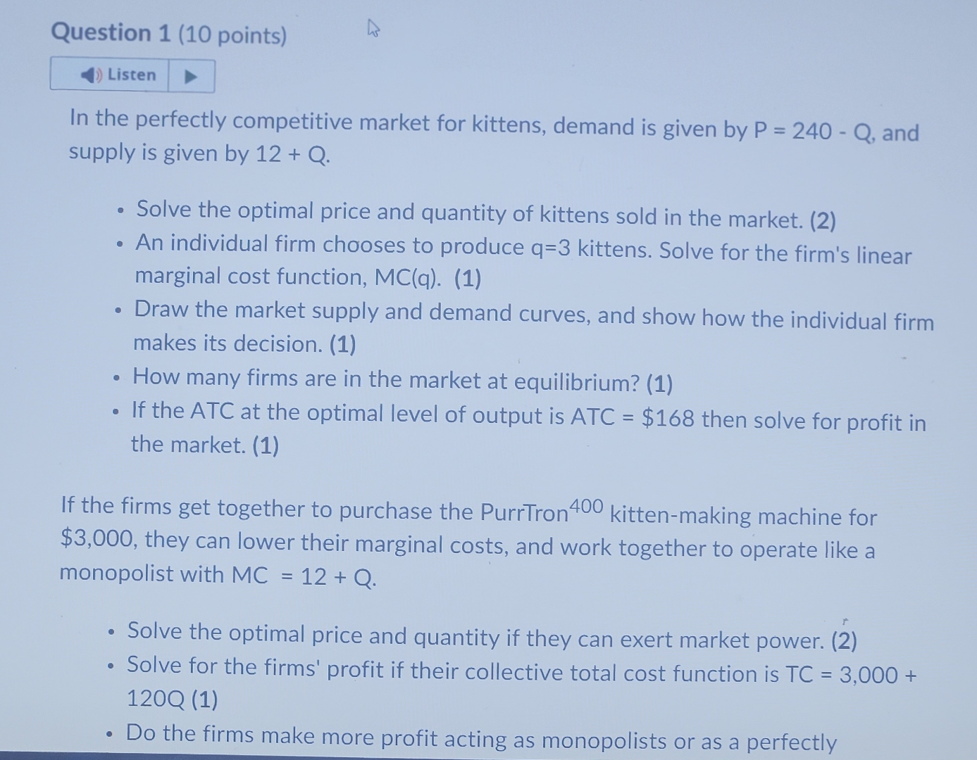 Solved Question 1 (10 ﻿points)ListenIn the perfectly | Chegg.com