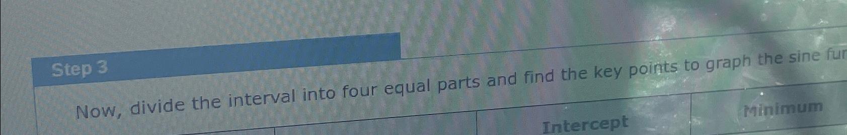 Solved Step 3Now, divide the interval into four equal parts | Chegg.com