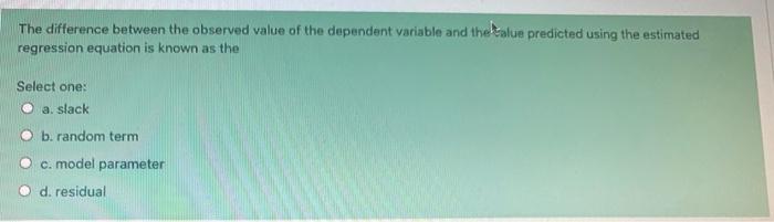 Solved The difference between the observed value of the | Chegg.com