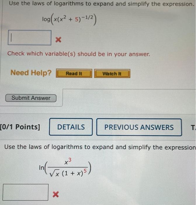 Solved] O. Laws of Logarithms Lesson 5 Assignment 1. Fully simplify each  of