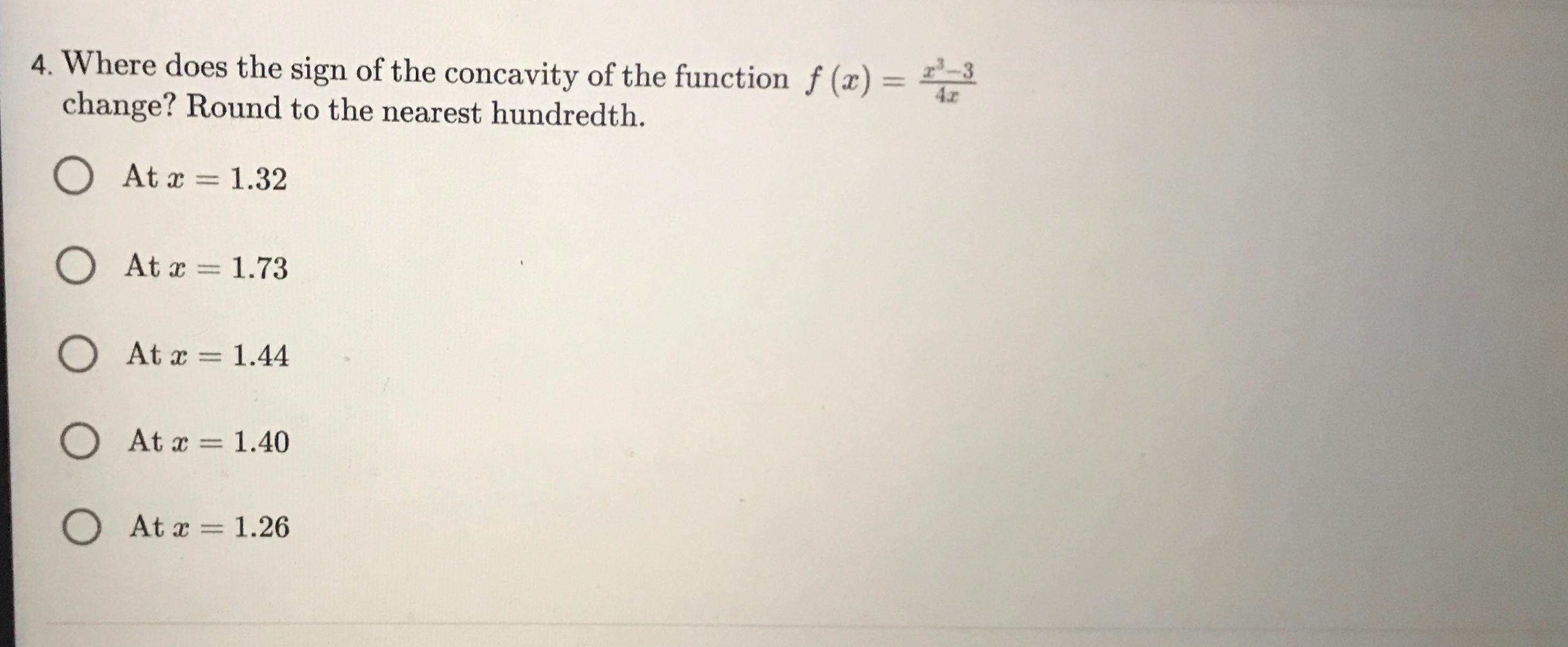 Solved Where does the sign of the concavity of the function | Chegg.com