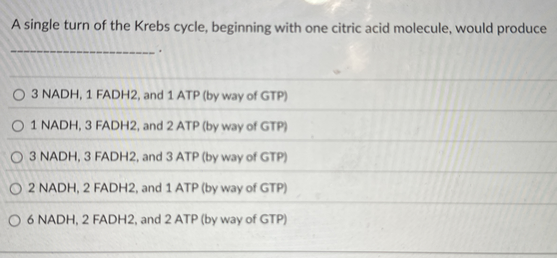 Solved A single turn of the Krebs cycle, beginning with one | Chegg.com