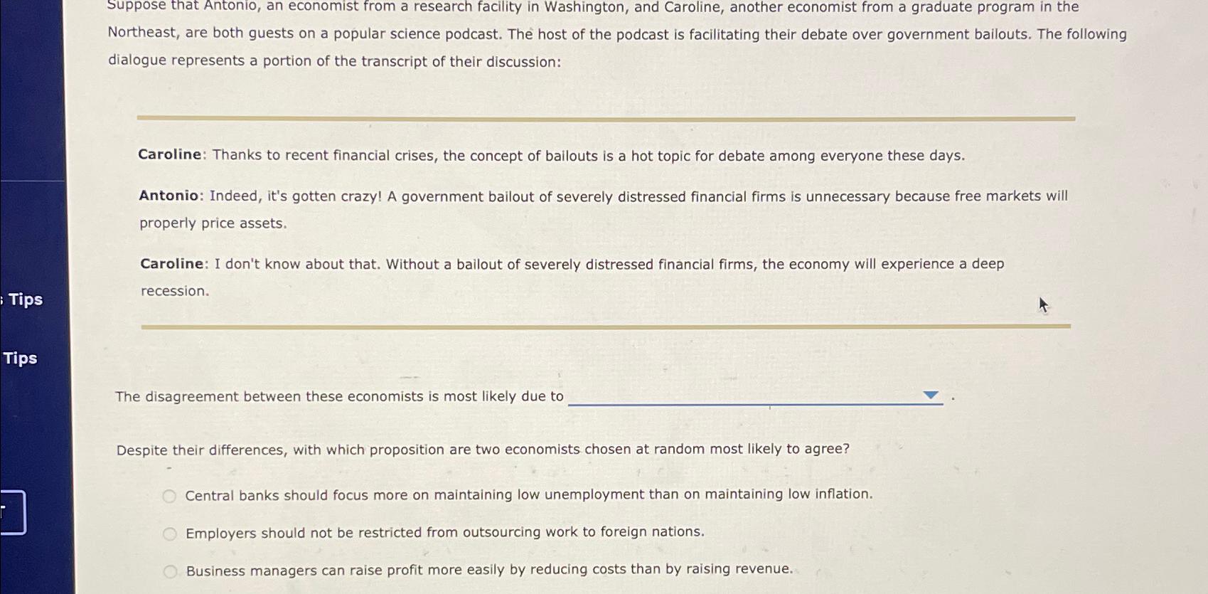 Solved Suppose that Antonio, an economist from a research