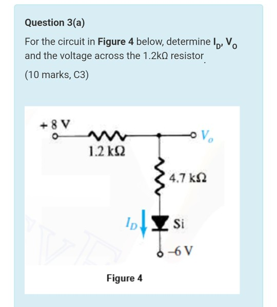 Solved Question 3(a) For the circuit in Figure 4 below, | Chegg.com