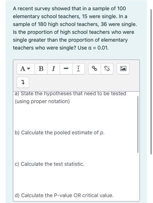 Solved A recent survey showed that in a sample of 100 | Chegg.com