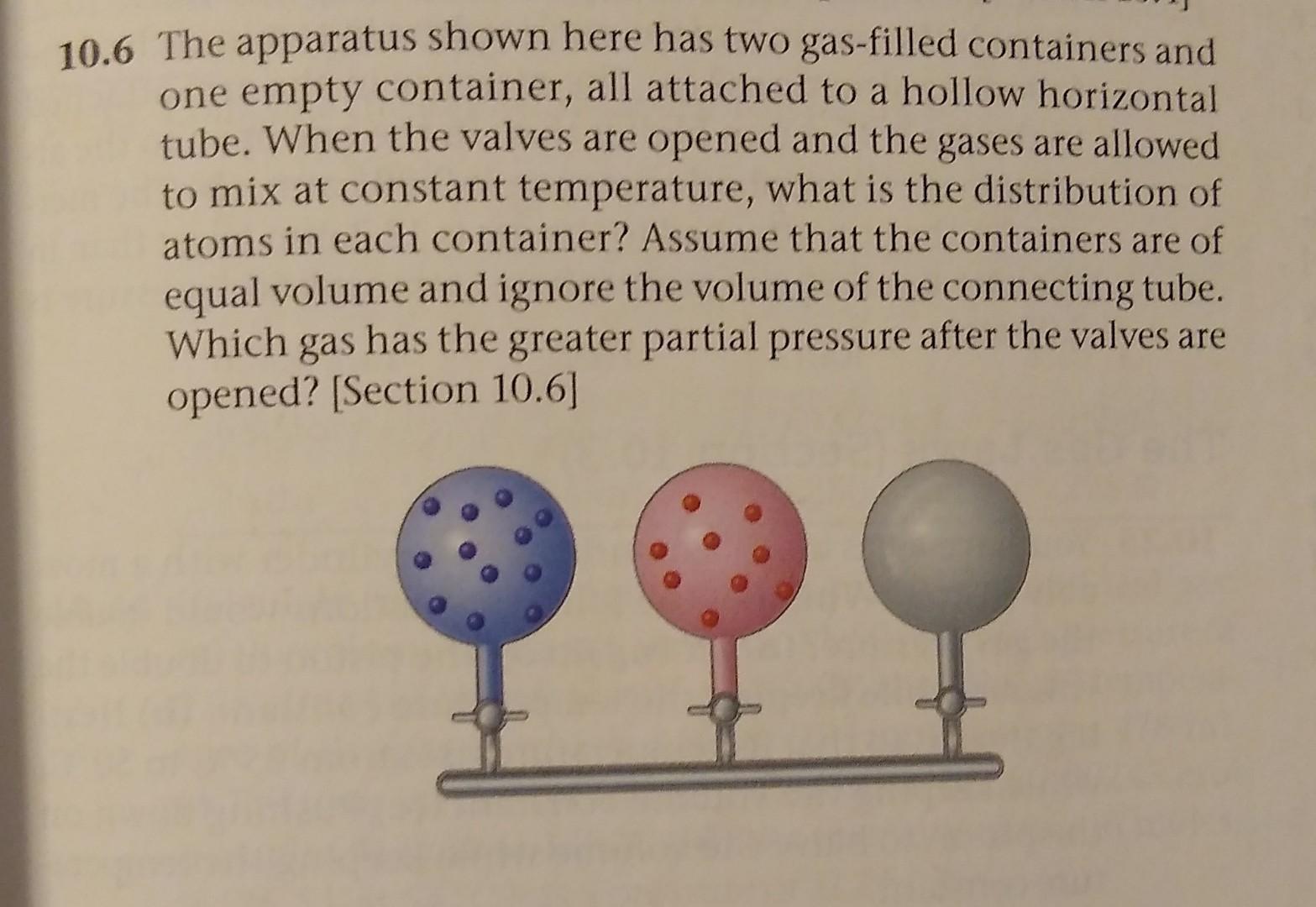 Solved 0.6 The apparatus shown here has two gasfilled
