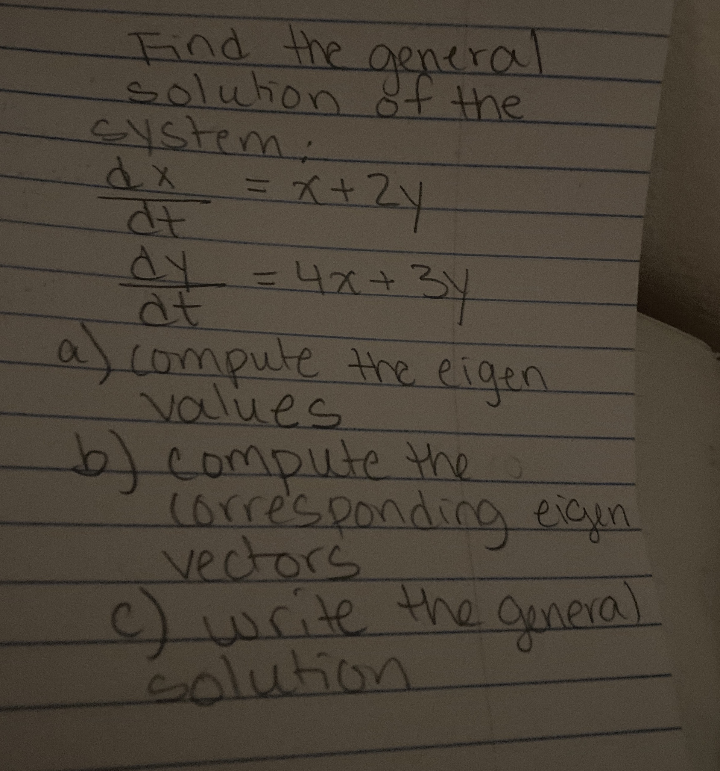 Solved Find the general solution of the | Chegg.com