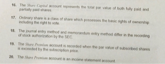 Comprehensive Examination Corporation Accounting Treasury Stock