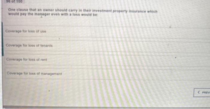 Solved One clause that an owner showld carry in their | Chegg.com