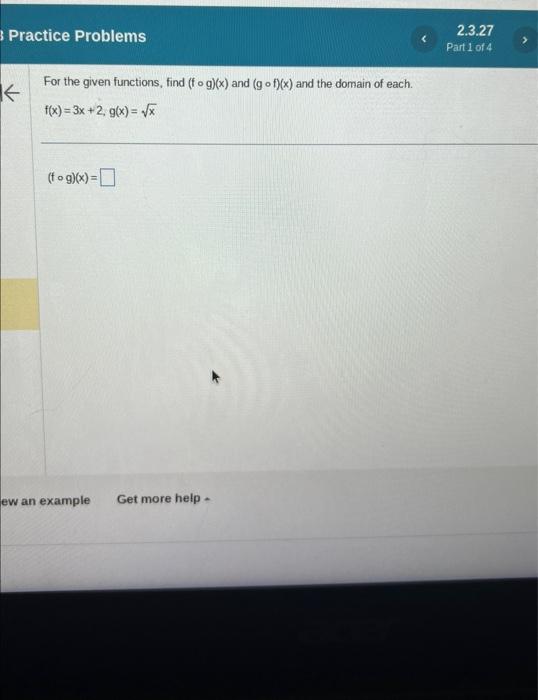 Solved For The Given Functions Find F∘g X And G∘f X