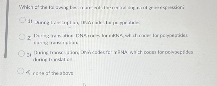 Solved Which of the following best represents the central | Chegg.com