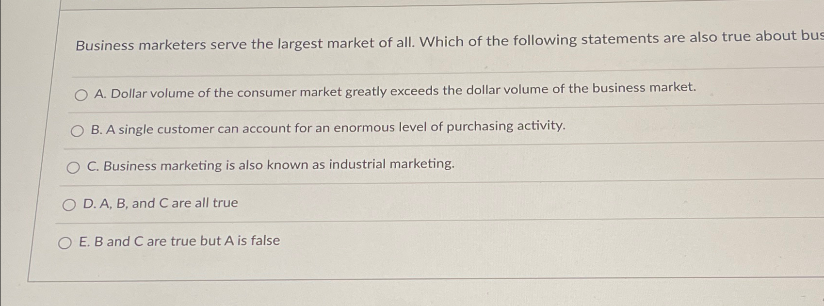 Industrial Marketing is Also Known As Which of the Following?  