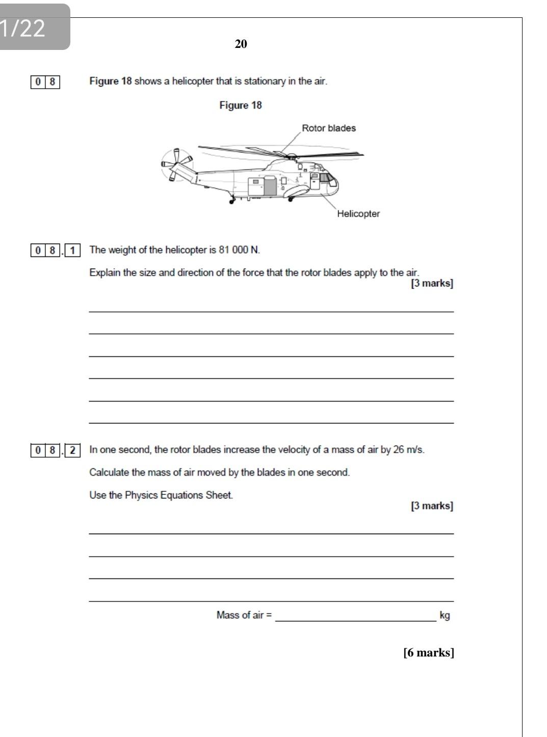 Solved 1/22 20 08 Figure 18 shows a helicopter that is | Chegg.com