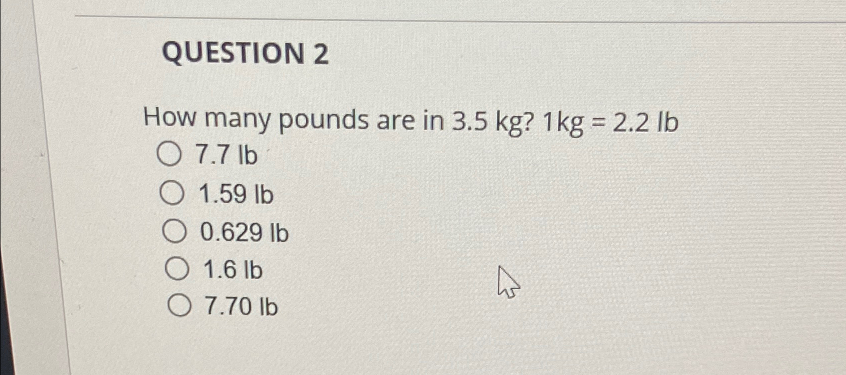 I kg is shop how many pounds