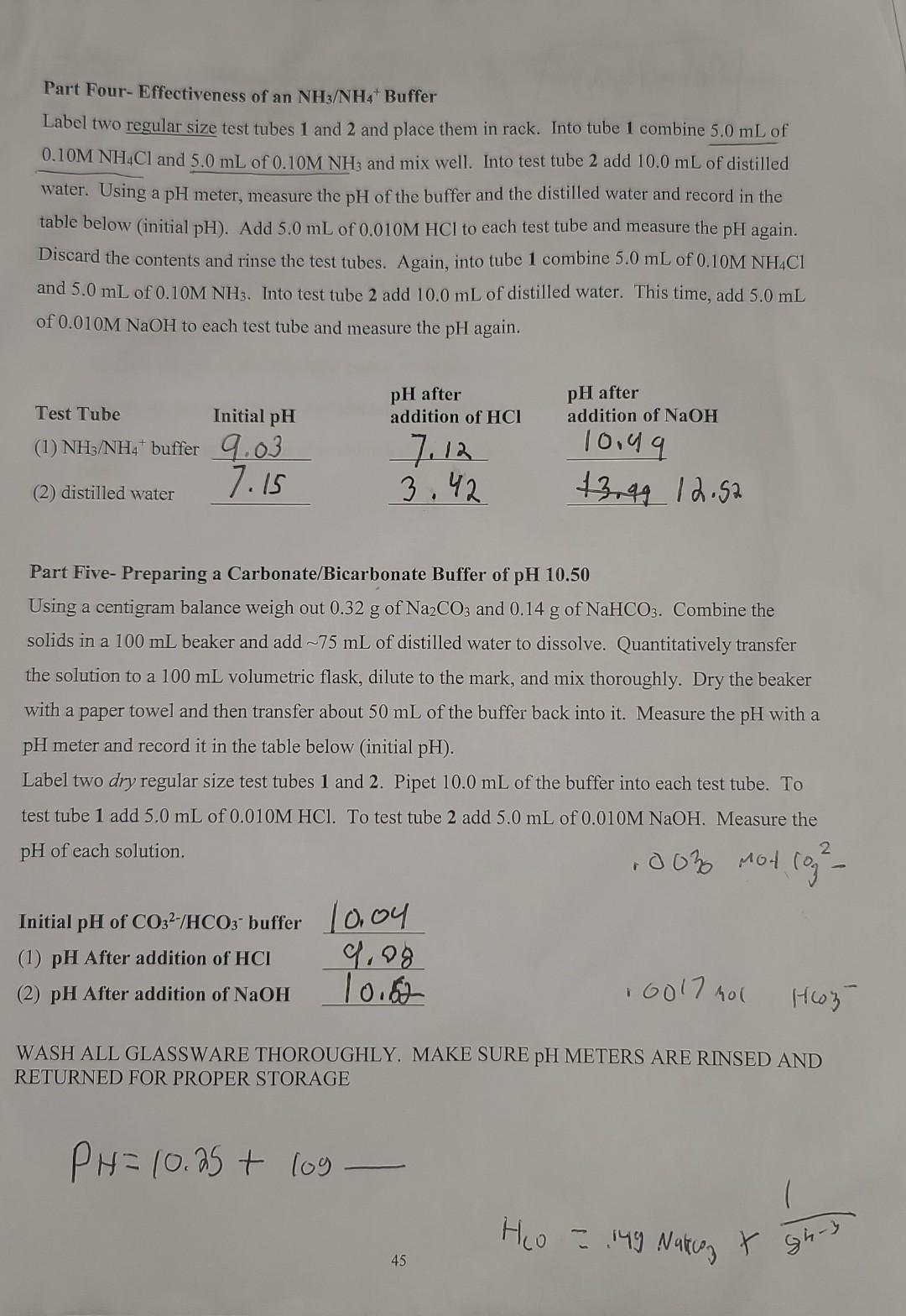 Experiment 6: pH and Buffers Objective The pH of | Chegg.com