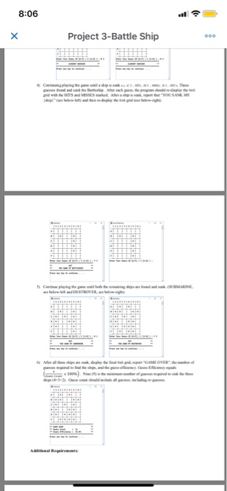 -create the game of battleship using c++-the game | Chegg.com