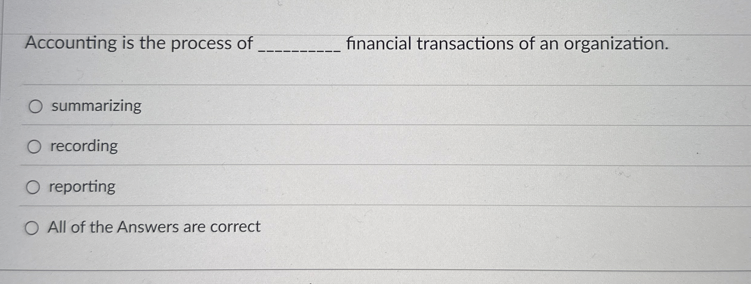 Solved Accounting is the process of ﻿financial | Chegg.com