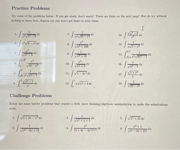 Solved Practice Problems Try some of the problems below. If | Chegg.com