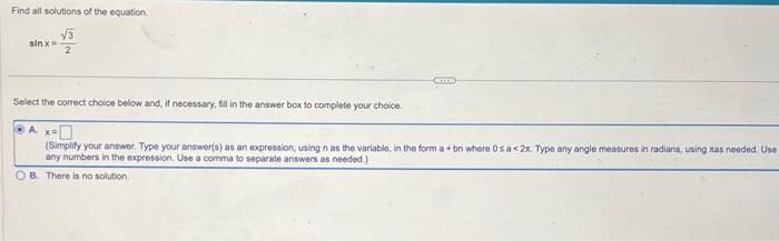 solved-find-all-solutions-of-the-equation-sinx-23-selec