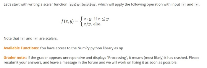 Solved Let's start with writing a scalar function | Chegg.com
