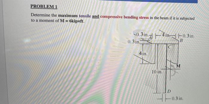 Solved PROBLEM 1 Determine the maximum tensile and | Chegg.com