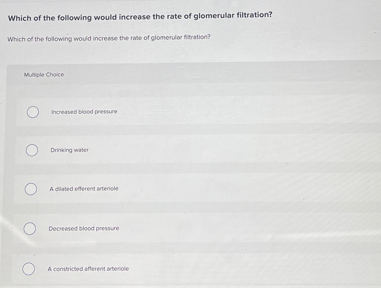 Solved Which of the following would increase the rate of | Chegg.com