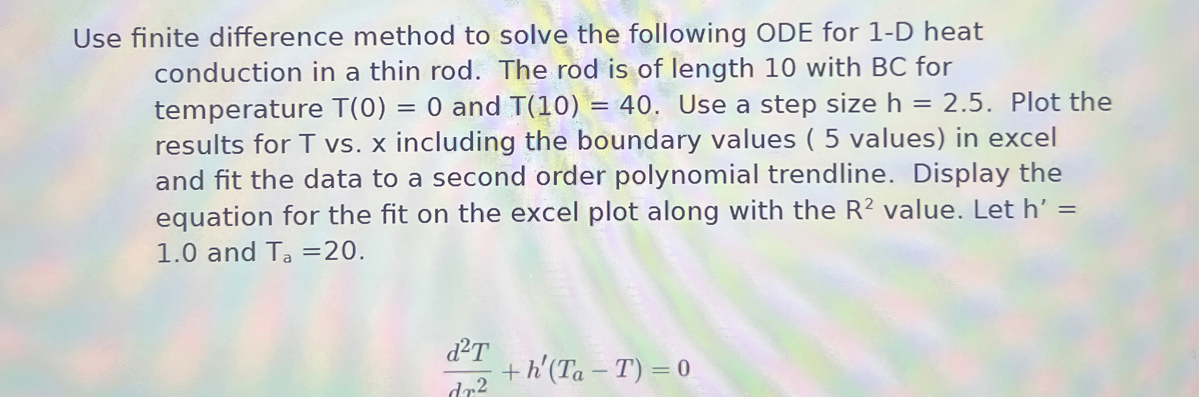 Solved Use finite difference method to solve the following | Chegg.com