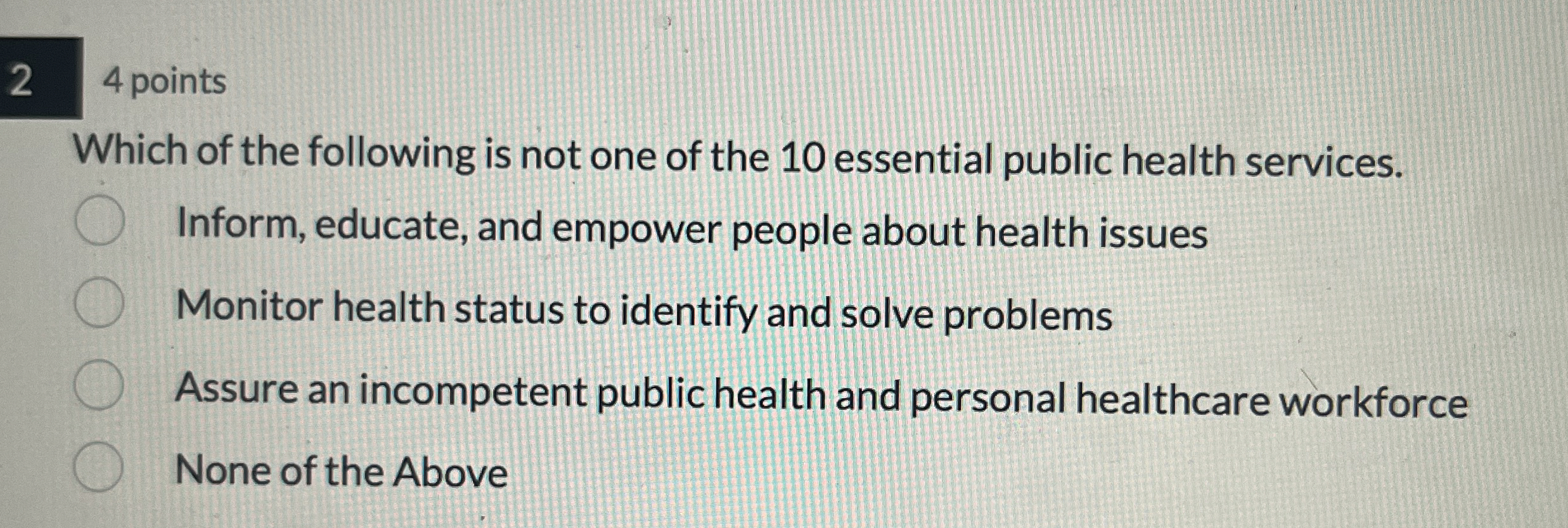 Solved 24 ﻿pointsWhich of the following is not one of the 10