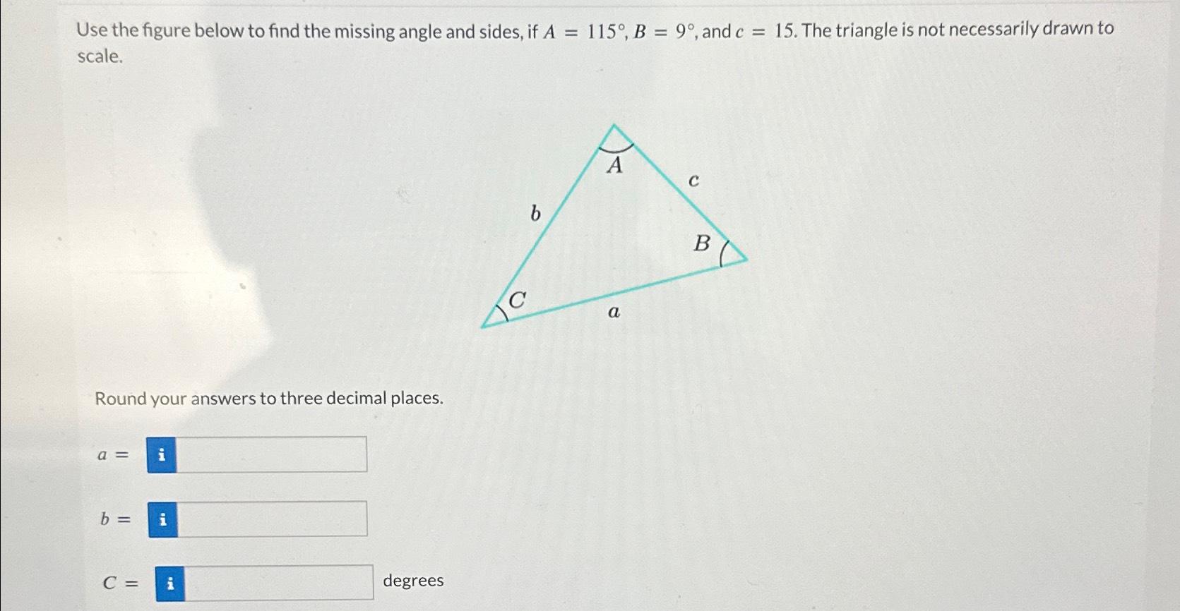 Solved Use the figure below to find the missing angle and | Chegg.com