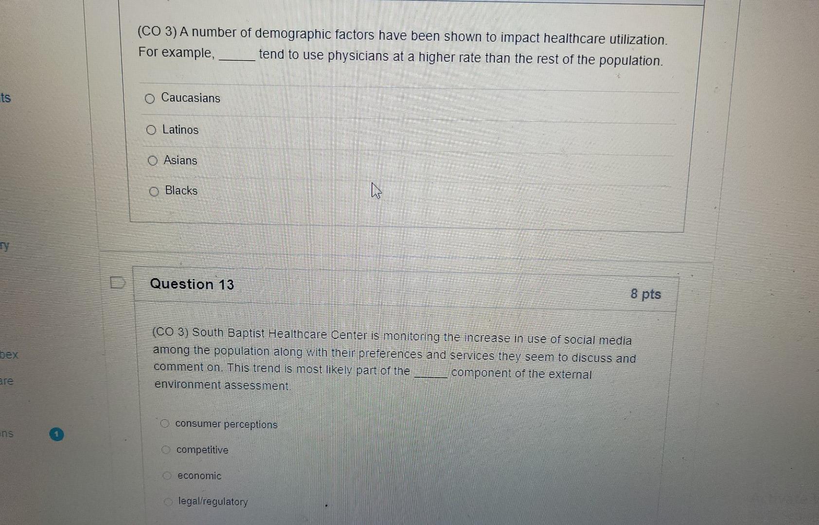 Solved (CO 3) A number of demographic factors have been | Chegg.com