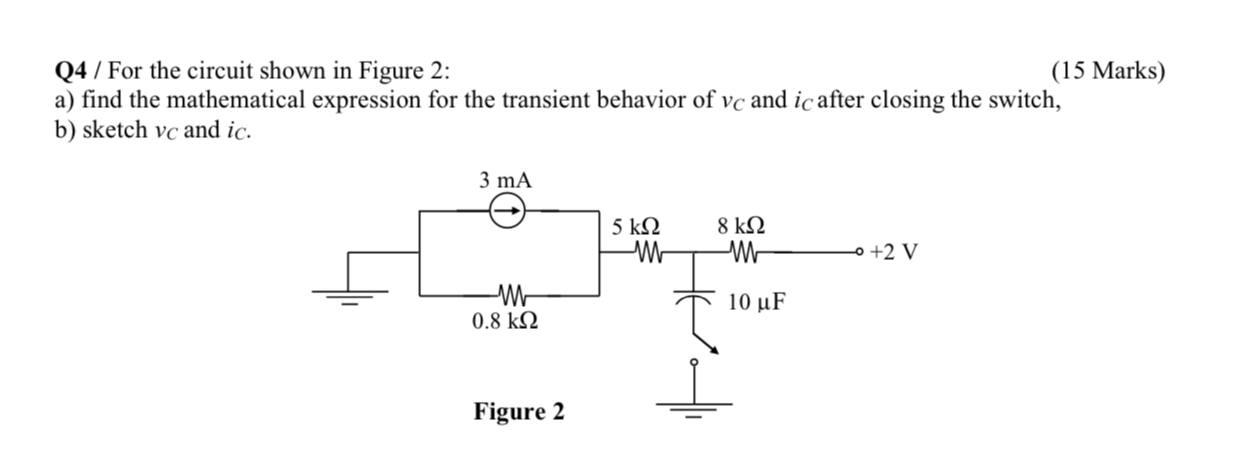 Solved Q4 / For the circuit shown in Figure 2: (15 Marks) a) | Chegg.com