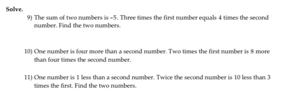 Solved Solve 9 The Sum Of Two Numbers Is 5 Three Times