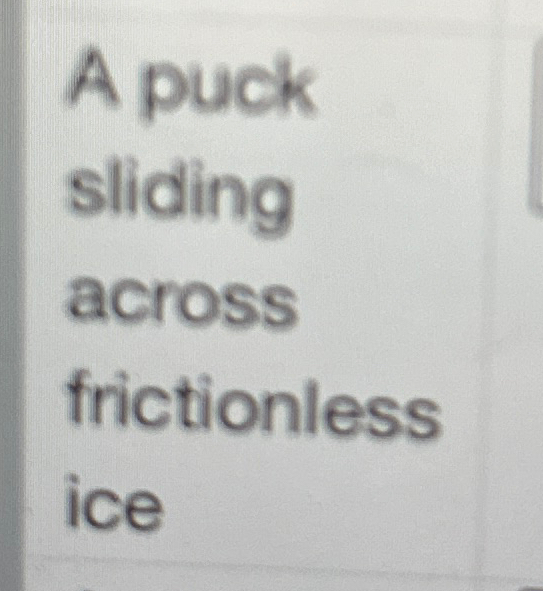 Solved A puck sliding across frictionless ice. Is the net | Chegg.com