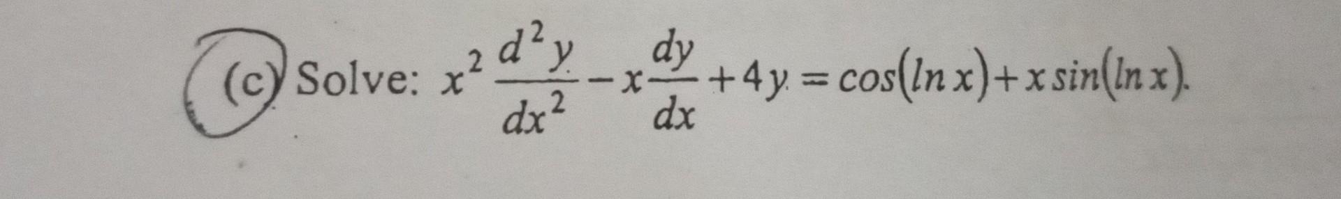 \( x^{2} \frac{d^{2} y}{d x^{2}}-x \frac{d y}{d x}+4 y=\cos (\ln x)+x \sin (\ln x) \)