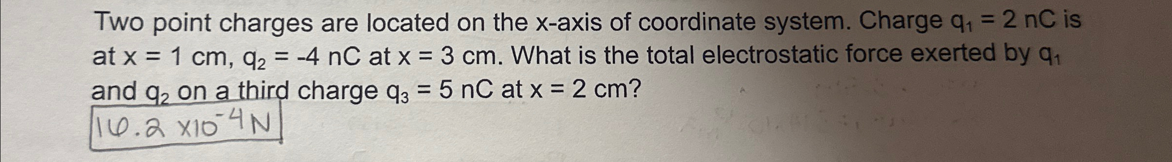 Solved Two point charges are located on the x-axis of | Chegg.com