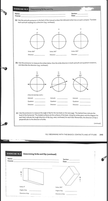 Solved EXERCISE 10.1 Determining Strike and Dip each | Chegg.com