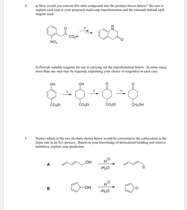 Solved a) How would you convert this nitro compound into the | Chegg.com