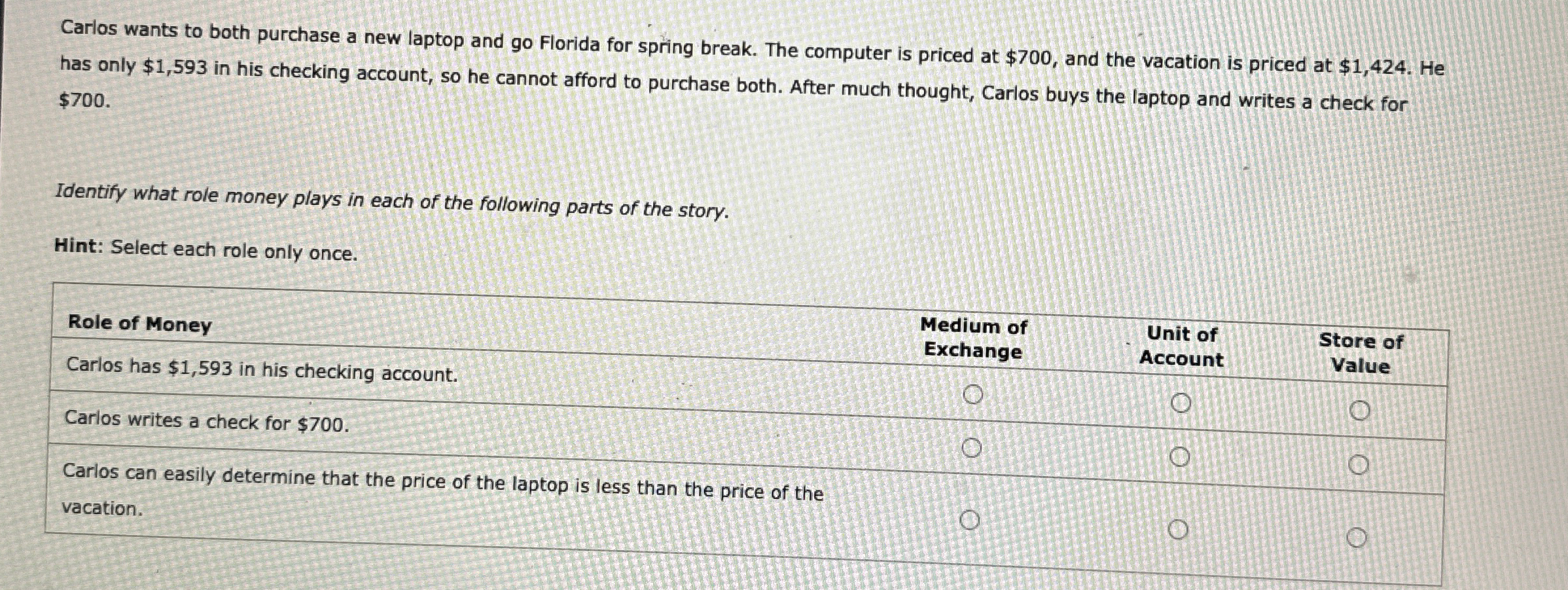 Solved Carlos wants to both purchase a new laptop and go