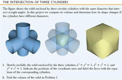 THE INTERSECTION OF THREE CYLINDERS The figure shows | Chegg.com