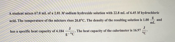 sodium hydroxide specific heat capacity
