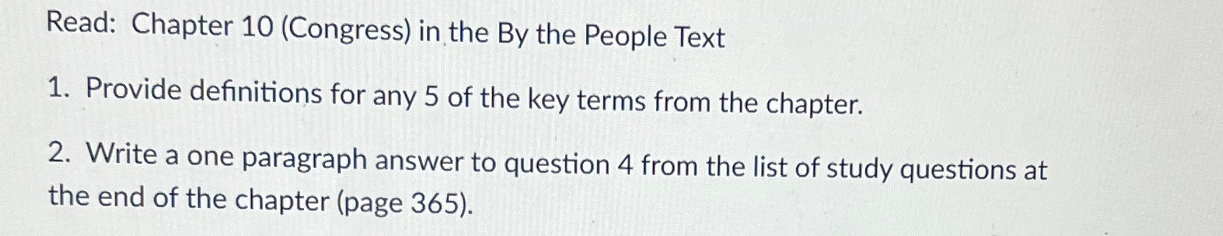 Read: Chapter 10 (Congress) ﻿in the By the People | Chegg.com