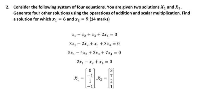 Solved Consider The Following System Of Four Equations. You | Chegg.com