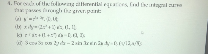 Solved 4. For each of the following differential equations, | Chegg.com