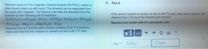 Solved Titanium occurs in the magnetic mineral ilmenite | Chegg.com