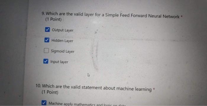 Solved 9. Which are the valid layer for a Simple Feed | Chegg.com