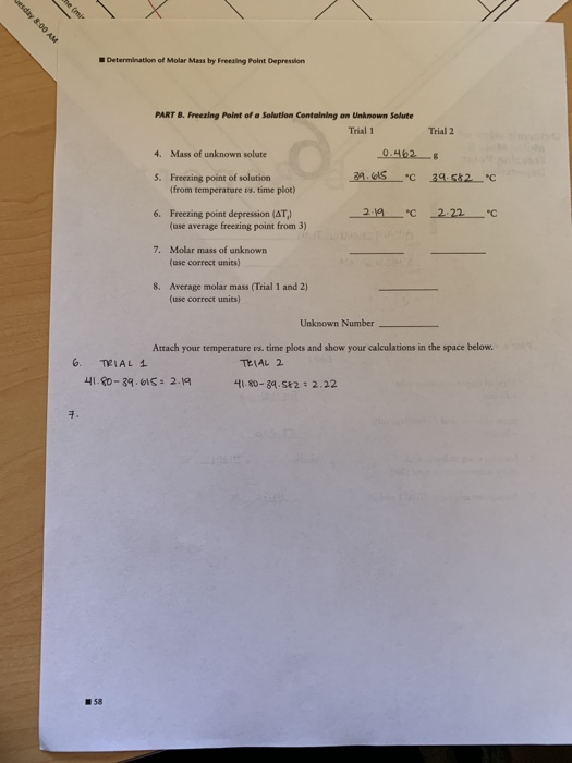 solved-determination-of-molar-mass-by-freezing-point-chegg